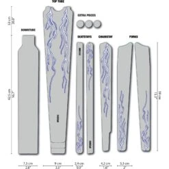 DYEDBRO Lightning Gravel Beschermfolie Voor Het Frame - Blue Matte