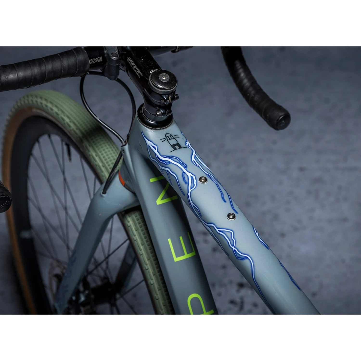 DYEDBRO Lightning Gravel Beschermfolie Voor Het Frame - Blue Matte 2 DYEDBRO Lightning Gravel Beschermfolie Voor Het Frame - Blue Matte - Afbeelding 2