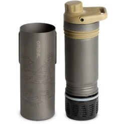 Grayl UltraPress Purifier Titanium Fles Met Waterfilter - 500ml - Desert Tan -Sportserie Winkel grayl ultrapress purifier titanium bottle with water filter 500ml destert tan 2 1494969
