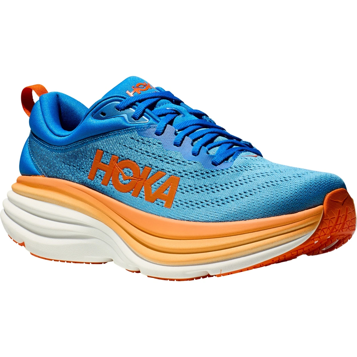 Hoka Bondi 8 Hardloopschoenen Heren - Coastal Sky / Vibrant Orange 1 Hoka Bondi 8 Hardloopschoenen Heren - Coastal Sky / Vibrant Orange