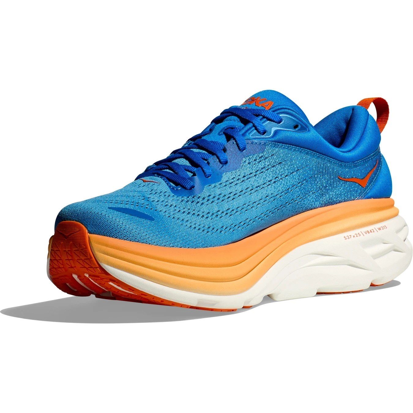 Hoka Bondi 8 Hardloopschoenen Heren - Coastal Sky / Vibrant Orange 4 Hoka Bondi 8 Hardloopschoenen Heren - Coastal Sky / Vibrant Orange - Afbeelding 4
