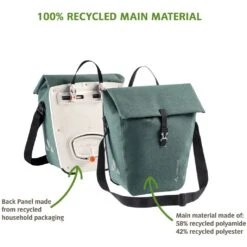 Vaude ReCycle Back Single Fietstas - 30L - Dusty Forest -Sportserie Winkel vaude recycle pro single bike pannier umbra b2 1214409